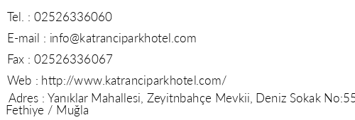 Katranc Park Hotel telefon numaralar, faks, e-mail, posta adresi ve iletiim bilgileri